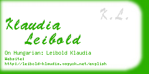 klaudia leibold business card